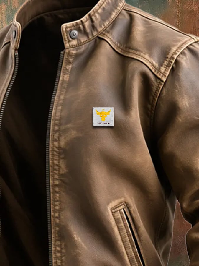 Vincenzo | Giacca in pelle invecchiata marrone dal taglio classico