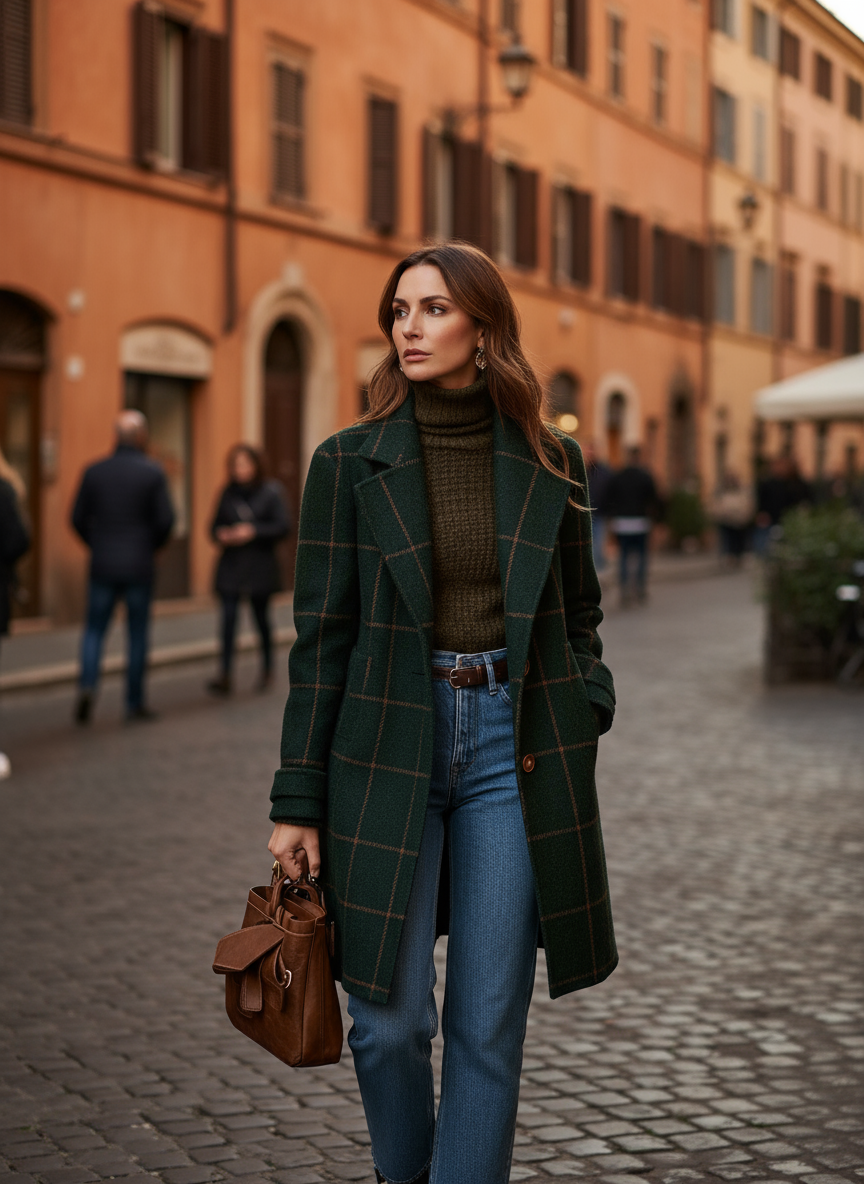 Claudia | Cappotto classico a quadri